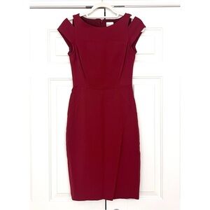 Reiss Sleeveless Sheath Shift Dress in Maroon - Size 2